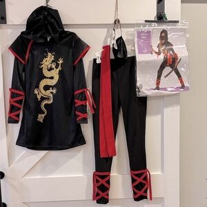 🥷 Like New Dragon Ninja Warrior Hooded Costume & Accessories Halloween Cosplay
